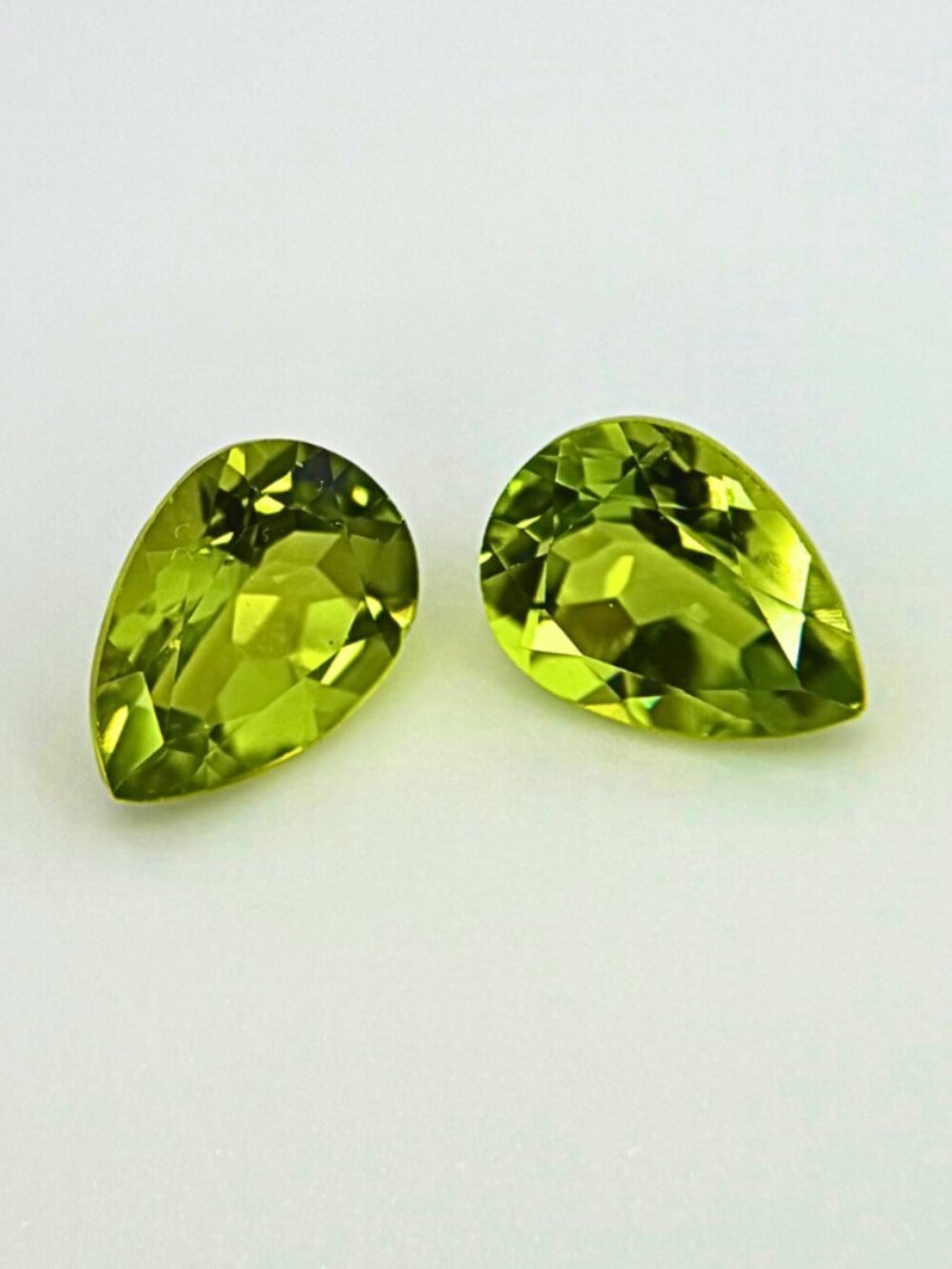 Peridot Pear Pair 2.55ct Loose Gemstone Jewelry Making Supply Collector Gems